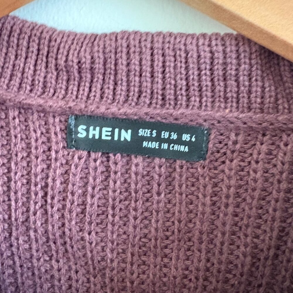 Shein Cable Knit Front Button Pullover Collared S… - image 8